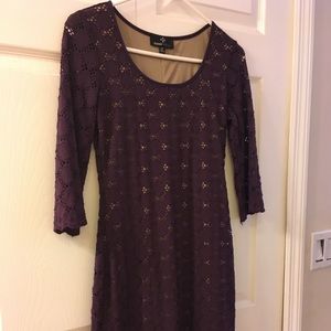 Ronni Nicole purple lace dress